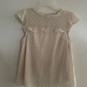 Cream Polka Dot Ruffle Blouse